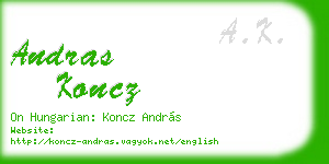 andras koncz business card